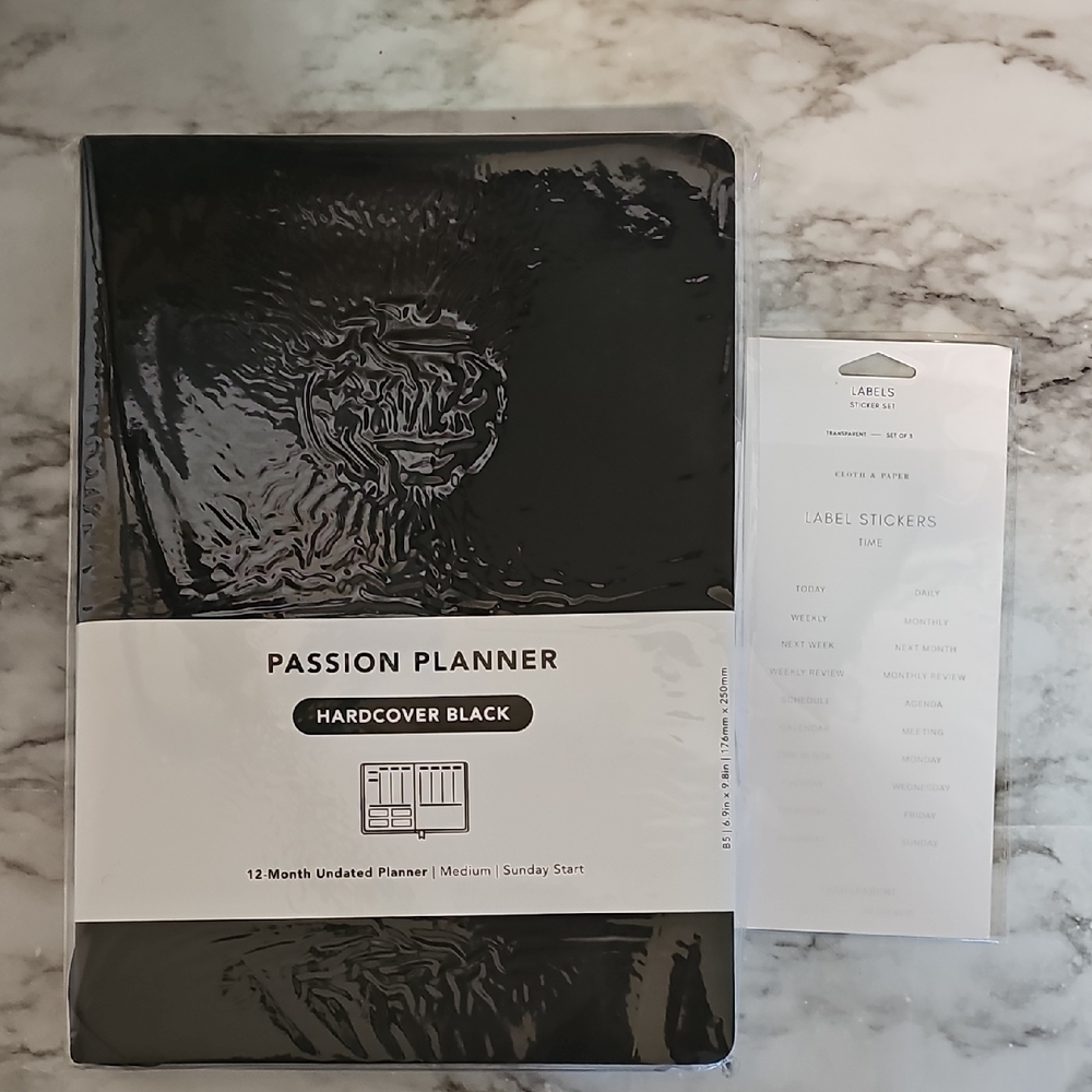New Black Passion Planner & Stickers